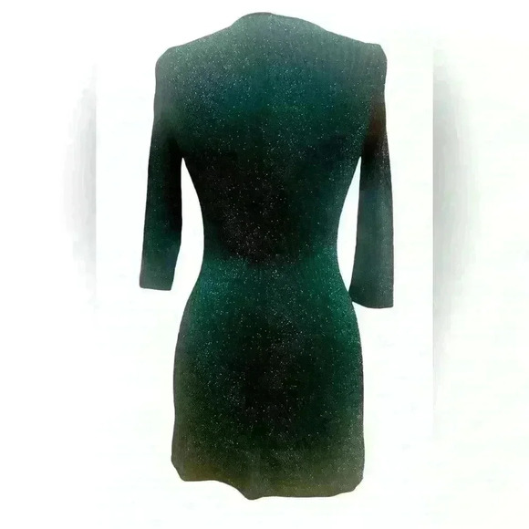 Trixxi Clothing Company sparkly hunter green mini dress - Picture 4 of 5